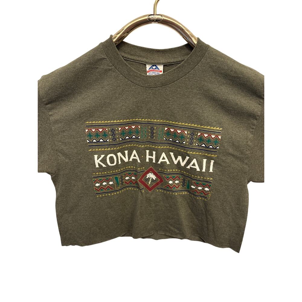 Vintage 90s Kona Hawaii Cropped T-Shirt - Size L